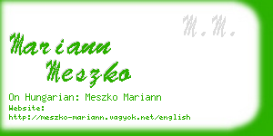 mariann meszko business card